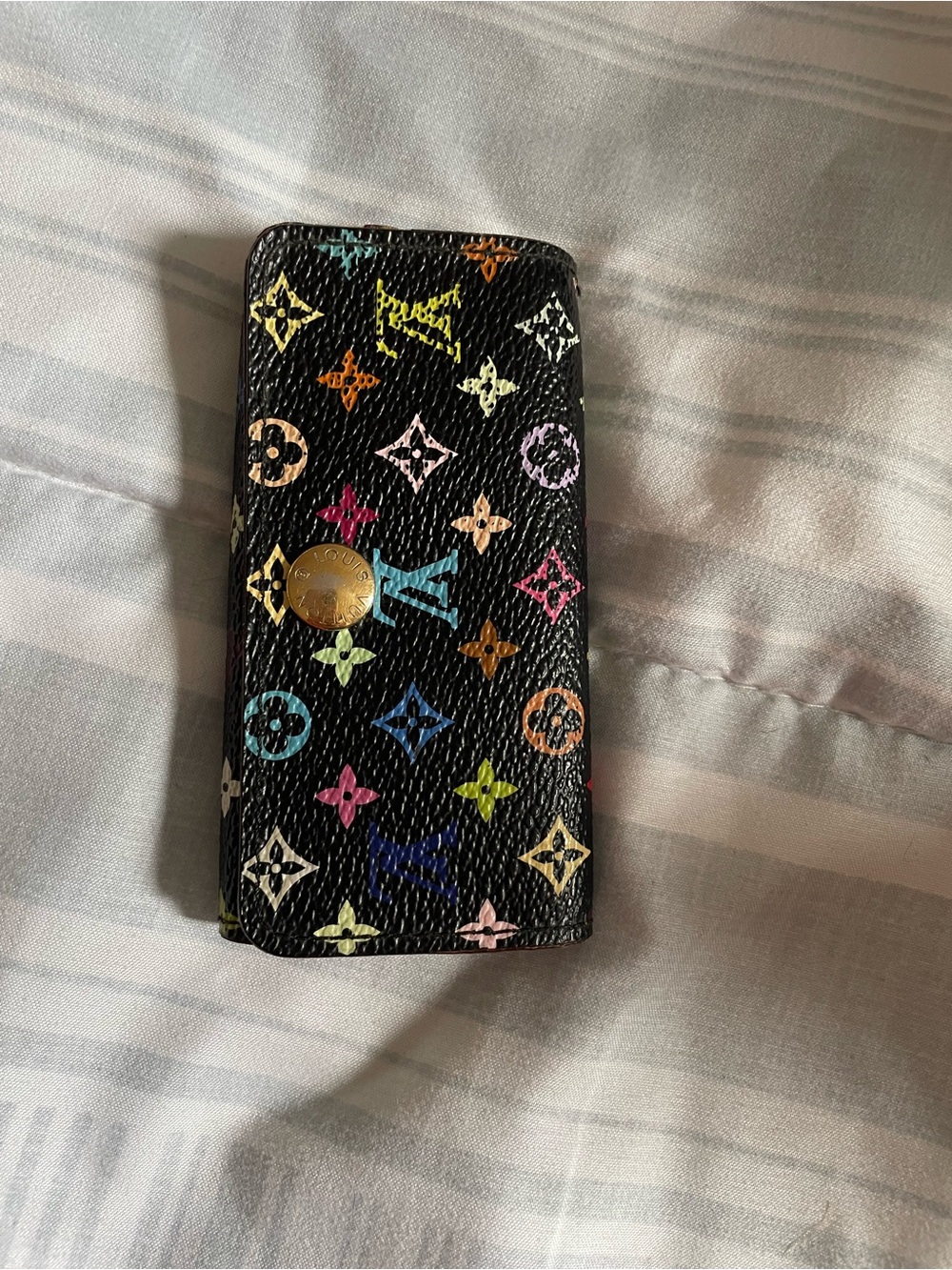 Louis Vuitton Black Multicolor Monogram Key Holder Case